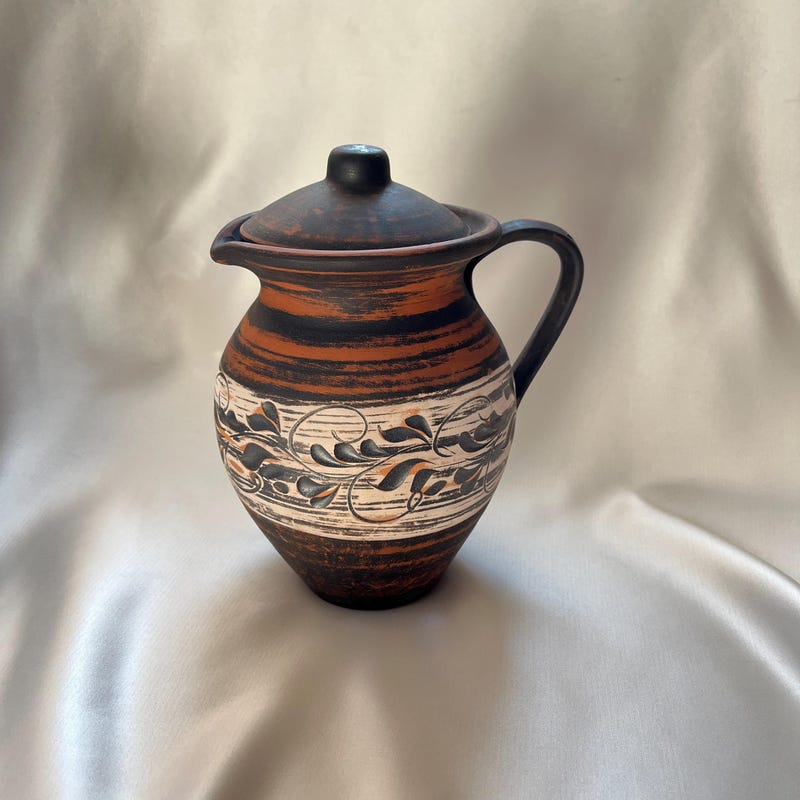 Unglazed Pottery Pitcher - Etsy