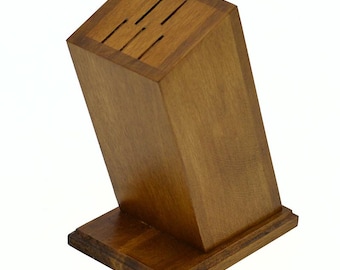Soporte de madera para cuchillos / Soporte de madera maciza para cuchillos de cocina / Organizador compacto para cuchillos / Soporte para cuchillos para encimera - Accesorio de cocina