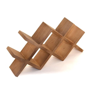 Wooden Wine Rack for 7 Bottles, Minimalist Bottle Holder, Wine Stand, Beech Wood Countertop Display, Gift for Wine Lovers