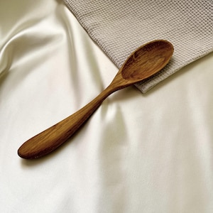 Handmade Wooden Spoon, Oak Cooking Spoon, Rustic Kitchen Utensil, Eco-Friendly Tableware, Carved Wooden Spoon, Kitchen Gift Idea