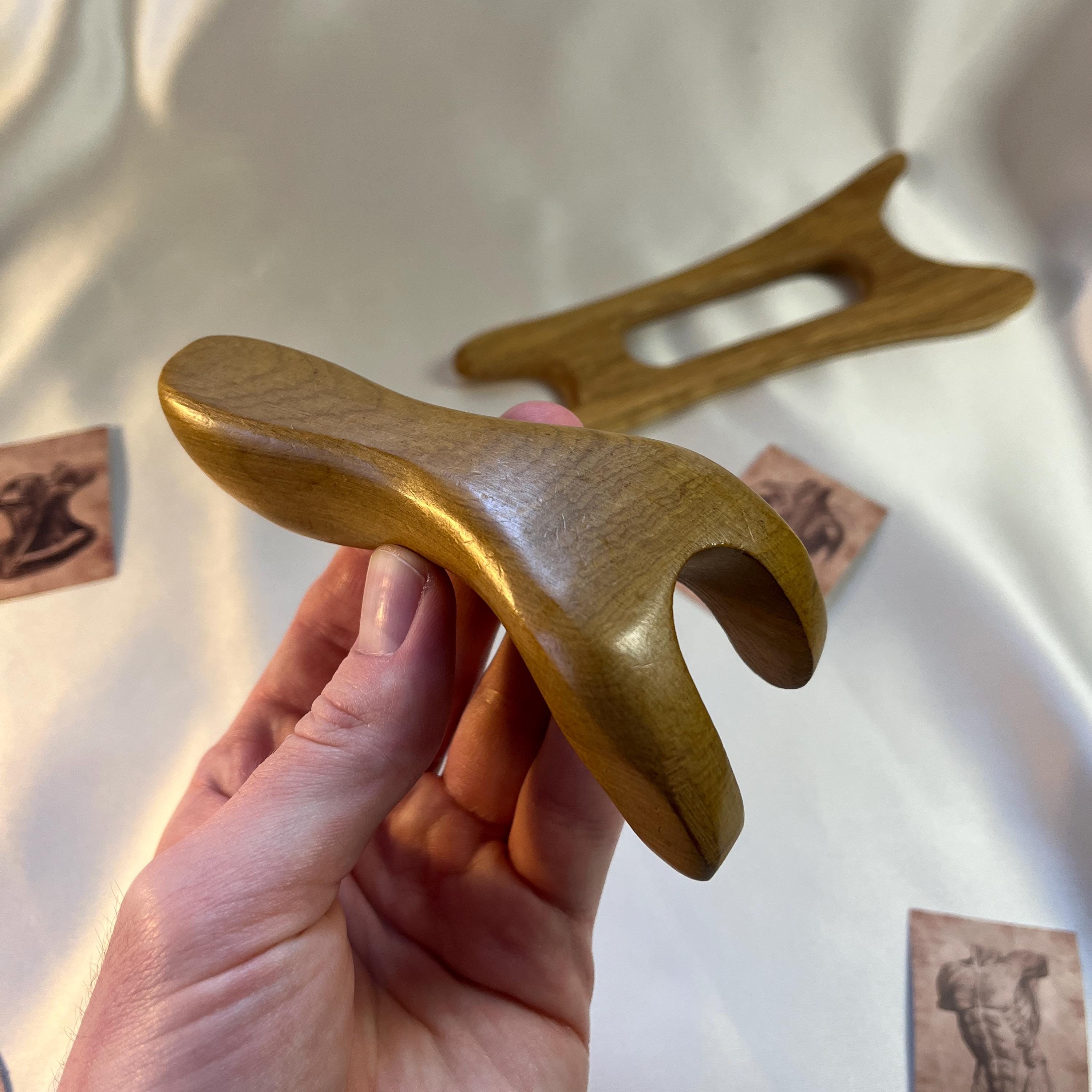 Handheld Wooden Massager | Shiatsu Neck & Back Massager | Aloe Wood Massage Tool | Trigger Point Body Massager | Handmade Stress Relief Tool