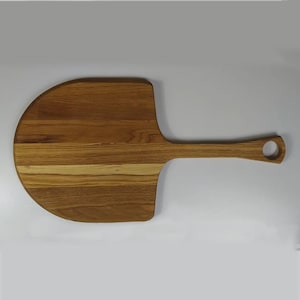 Wooden Pizza Peel | Oak Pizza Paddle 30 cm | Handmade Pizza Board with Handle | Rustic Pizza Server | Kitchen Gift