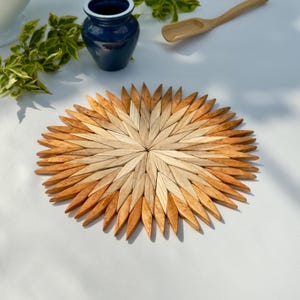 Sottopentola in legno, presina resistente al calore, sottobicchiere in faggio naturale, supporto per pentole fatto a mano