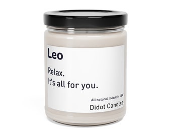 Leo | Natural Soy Wax | Zodiac Sign Gift | Funny Eco Friendly Christmas Present | Home Decor | Surprisingly Witty