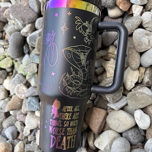 40oz Snake Sorcerer, Engraved Tumbler with Handle & Straw, Castle Tumbler, Gift For Her, Villain Cup, 40oz tumbler cup, Waterbottle