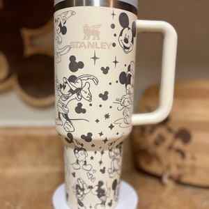 40oz Mouse Engraved Tumbler with Handle & Straw, Gift For Him, Gift For Her, Personalized Gifts, Bridesmaid Tumbler, 40 oz tumbler cup