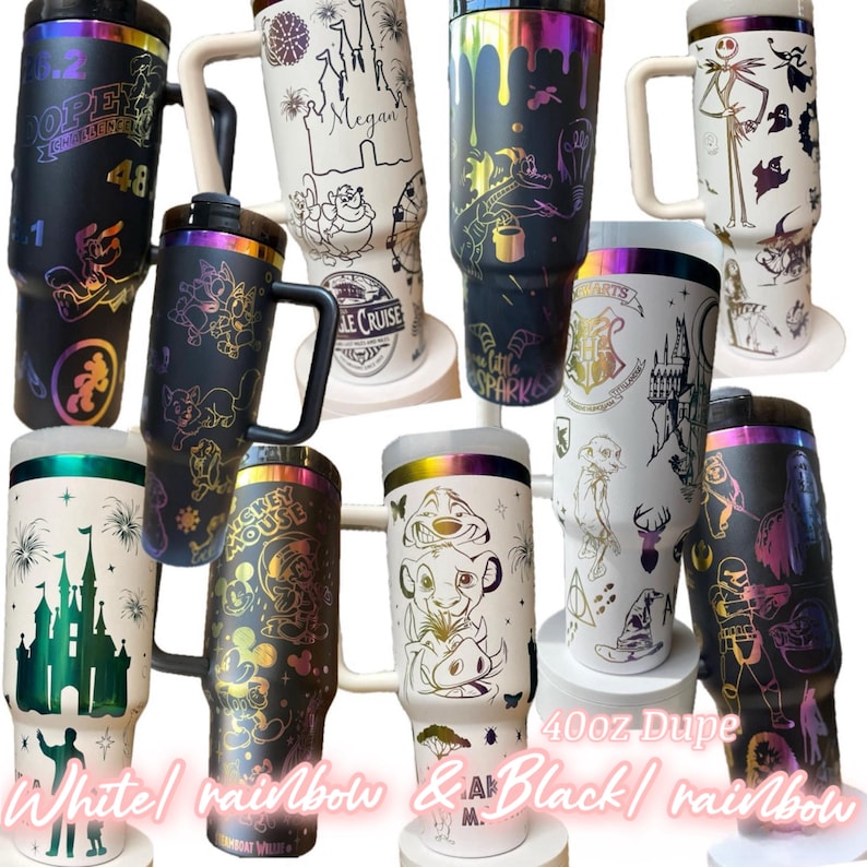 40oz Custom Designed Tumbler With Handle & Straw, Gift for Him, Gift