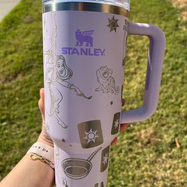 40oz Tangled inspired Tumbler with Handle & Straw, Gift For Him, Gift For Her, Personalized Gifts, Bridesmaid Tumbler, 40oz tumbler cup