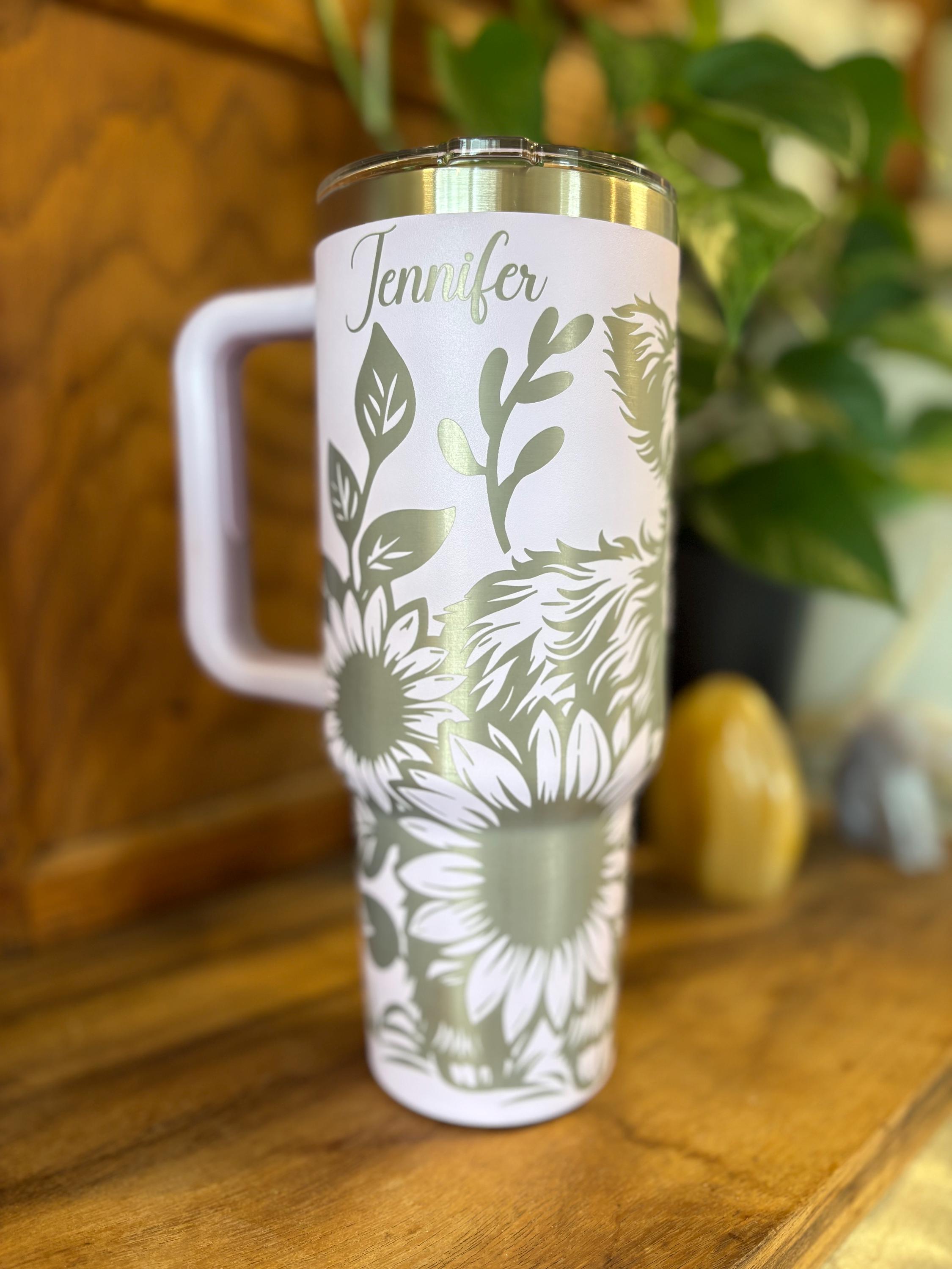 Gobelet Isotherme Stanley 40 Oz (1,18L) - Motif Vache Highlands / Tournesol