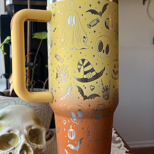40oz Halloween Mashup Tumbler with Handle & Straw, Gift For Him, Gift For Her, Personalized Gifts, Bridesmaid Tumbler, Halloween tumbler cup
