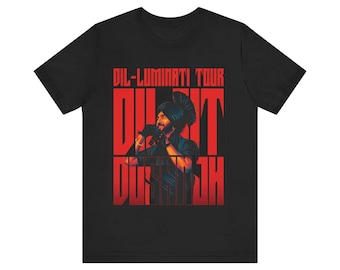 Diljit Dosanjh Tshirt l Punjabi Singer l Indian Singer l Unisex Jersey Short Sleeve Tee | Dil Luminati Tour Merch