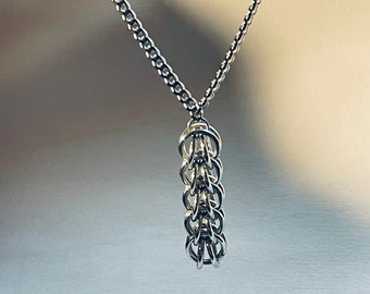 Full Persian Pendant Chainmail Necklace, Stainless Steel, Multiple Lengths