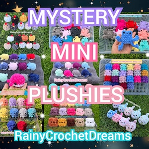 Set of 5, Mystery MINI plushies! Mystery crochet, mystery plushies, mystery bag, mini plushies, crochet animal, mystery animal, mystery box