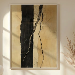 Japandi Abstract Tree Print, Wabi Sabi Wall Art, Minimalist Abstract Painting, Neutral Print, Beige Art, Modern Wall Art, Digital Download