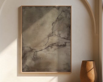 Wabi Sabi Wall Art, Abstract Dark Art, Organic Earthy Colors Print, Neutral Wall Decor, Japandi Art, Modern Wall Decor, Digital Download