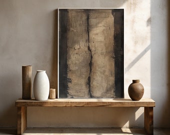 Wabi Sabi Wall Art, Abstract Textured Beige Art, Earthy Colors Print, Brown Wall Decor, Japandi Art, Modern Wall Decor, Digital Download