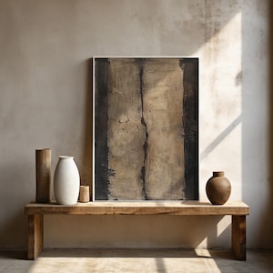Wabi Sabi Wall Art, Abstract Textured Beige Art, Earthy Colors Print, Brown Wall Decor, Japandi Art, Modern Wall Decor, Digital Download