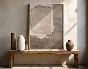 Neutral Minimalist Wabi Sabi Wall Art. Modern Japandi Beige Abstract Printable Decor (Digital Download)