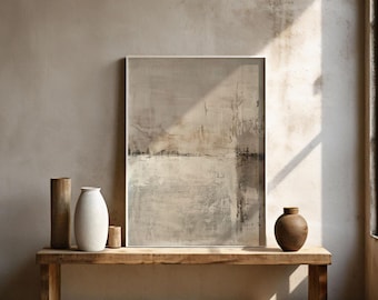 Beige Abstract Wabi Sabi Wall Art, Modern Neutral Japandi Printable Wall Decor (Digital Download)