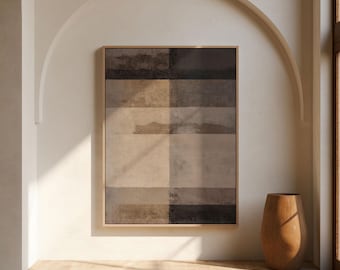 Braun Wabi Sabi Wandkunst, moderne Neutral Beige abstraktes Japandi druckbare Dekor (digitaler Download)