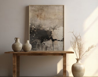 Neutral Abstract Wabi Sabi Wall Art, Beige Minimalist Printable Wall Decor (Digital Download)