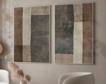 Neutral Wabi Sabi Wall Art Set, Modern Japandi Beige Abstract Prints (Digital Download)