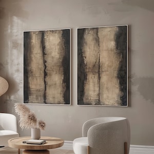 Wabi Sabi Wall Art, Set of 2, Abstract Textured Art, Earthy Colors Print, Brown Wall Decor, Japandi Art, Modern Wall Decor, Digital Download