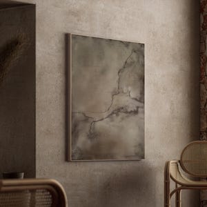 Arte de parede Wabi Sabi neutra, impressão abstrata moderna em tons terrosos, decoração Japandi bege (download digital)
