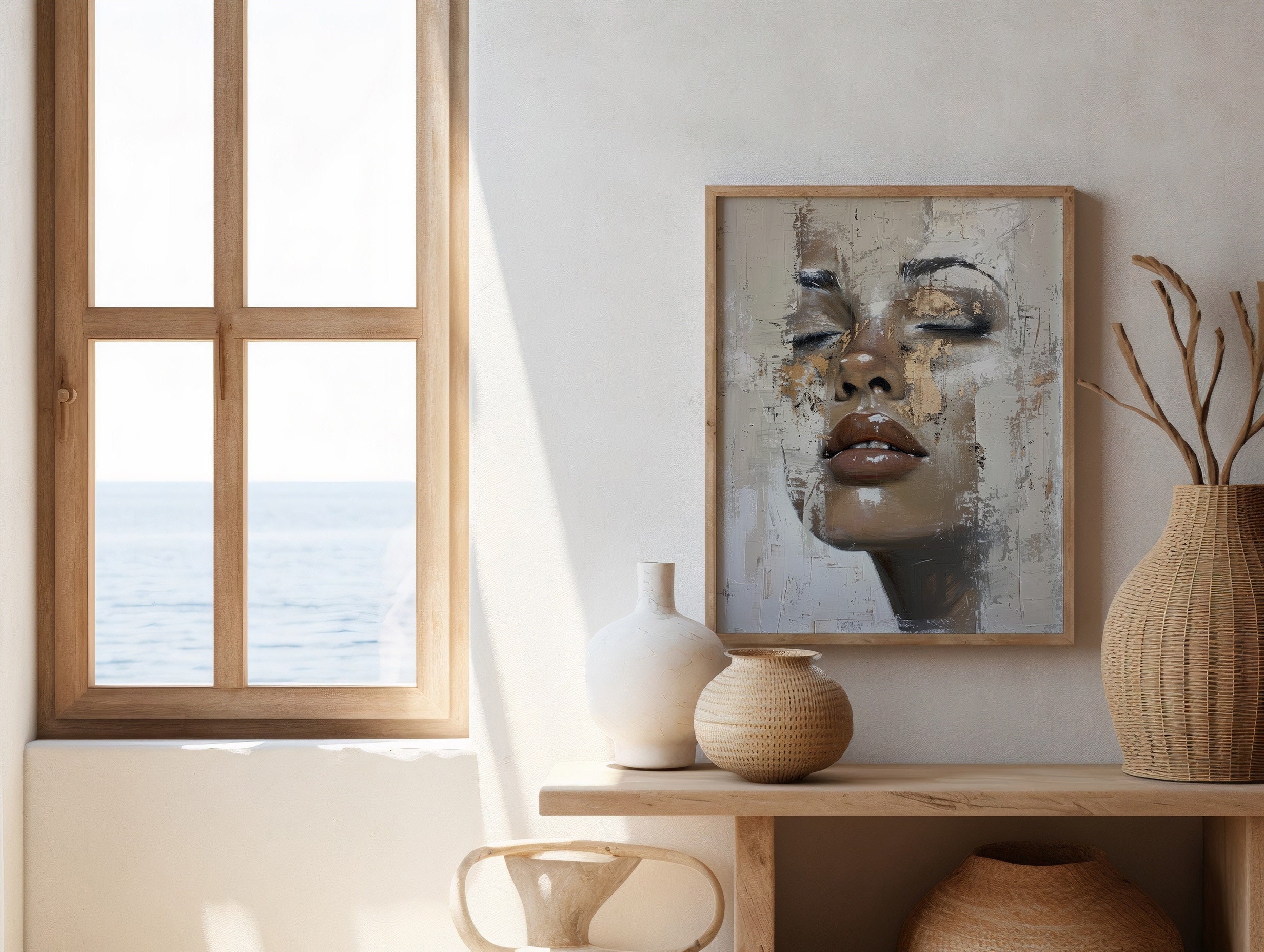 Oil Abstract Face Painting, Woman Face Artwork, Abstract Lady Painting ...