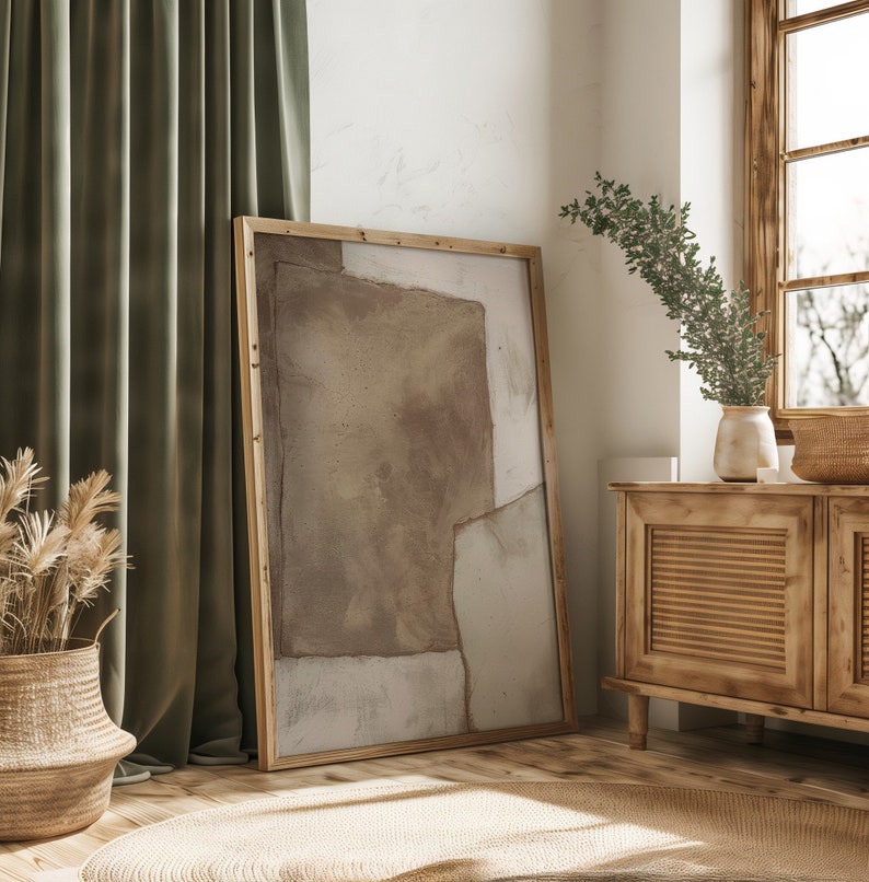 Textured Beige Wabi Sabi Wall Art. Neutral Modern Japandi Abstract ...