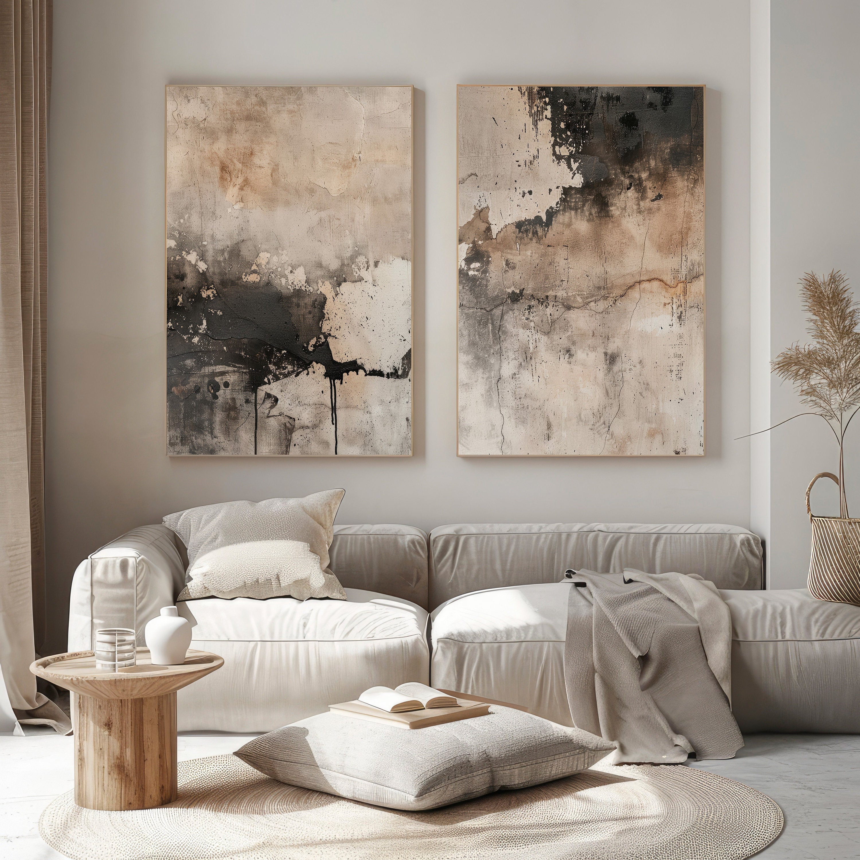 Wabi Sabi Beige Abstract Art Print, Set of 2 (digital Download) - Etsy