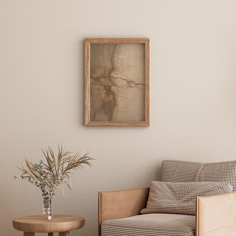 Textured Beige Wabi Sabi Wall Art. Modern Neutral Abstract Japandi ...