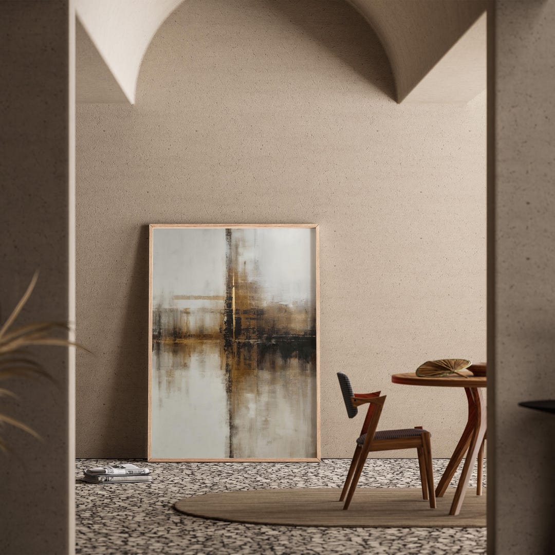 Neutral Abstract Wabi Sabi Wall Art | Beige Minimalist Modern Printable ...