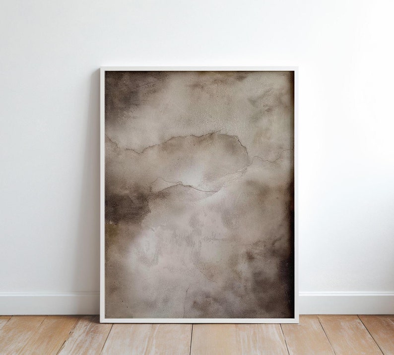 Neutral Abstract Wabi Sabi Wall Art, Modern Earthy Beige Japandi ...