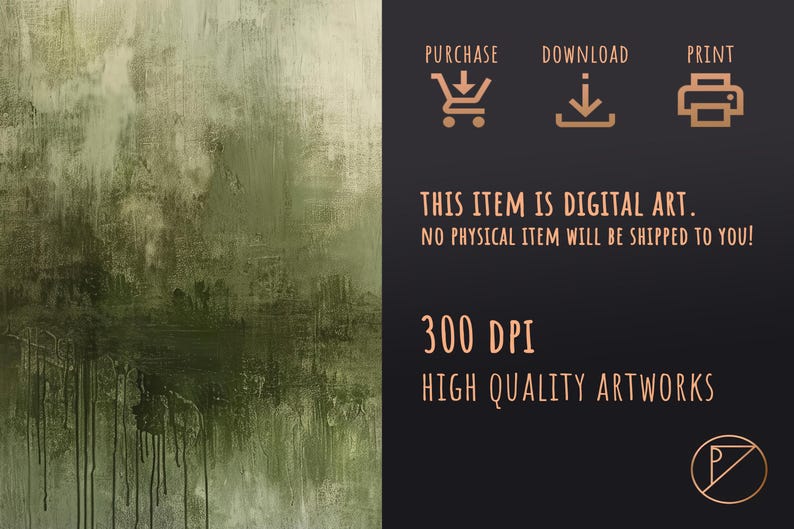 Wabi Sabi Wall Art | Set of 2 | Textured Sage Green Painting | Digital ...