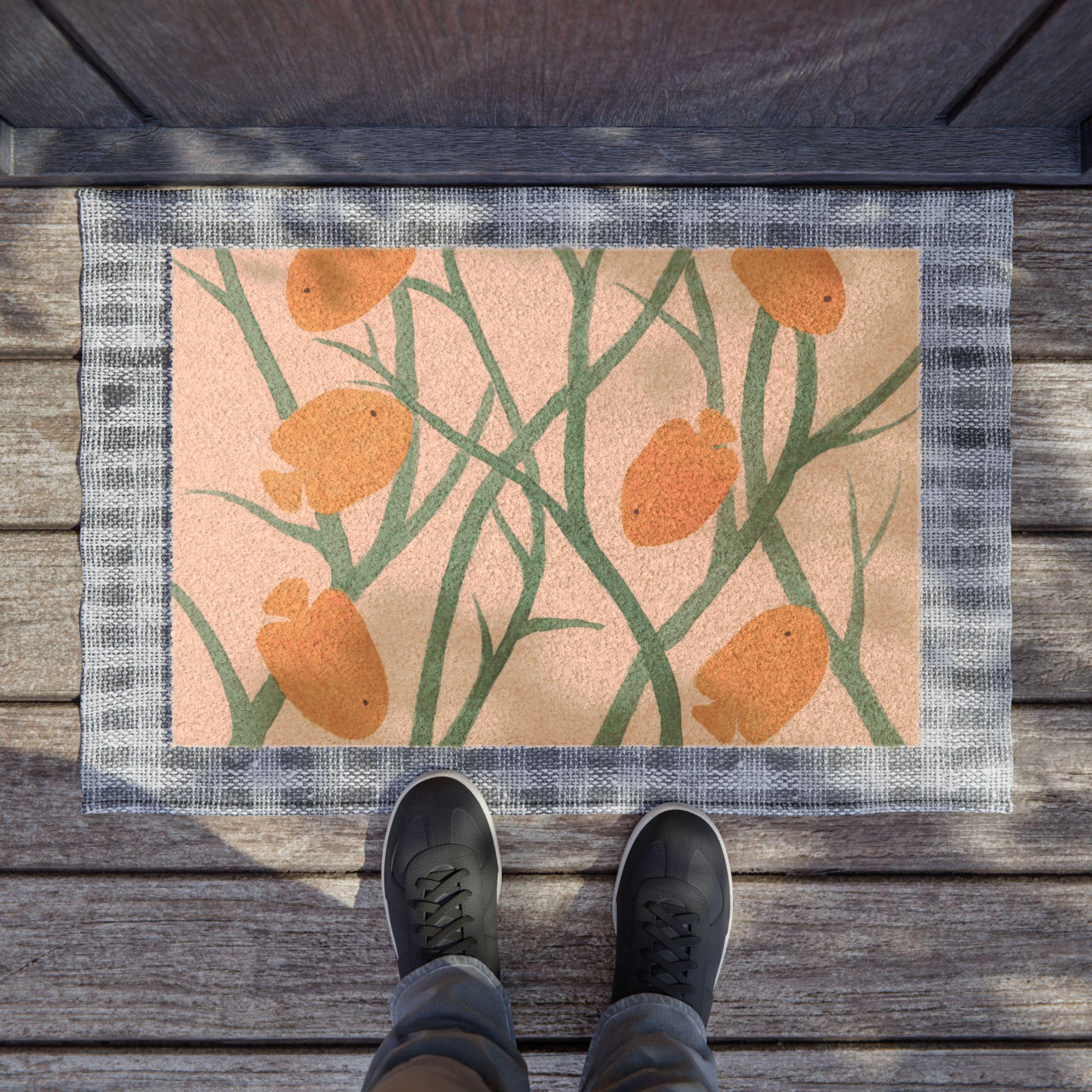 Orange Fish in Seaweed Coir Doormat - Etsy