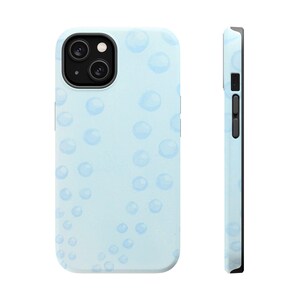 Blue Bubble Watercolor MagSafe-Compatible iPhone Case