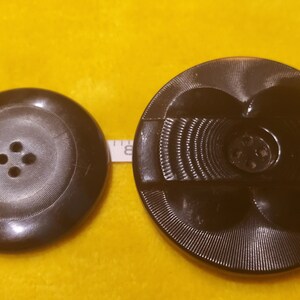 Two Large Celluloid Buttons Racing Stripe Audio Waves image 2