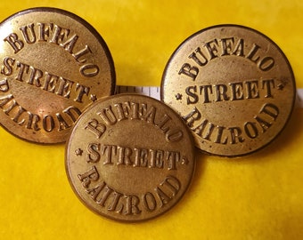 Buffalo Street Railroad uniforme knopen Vintage