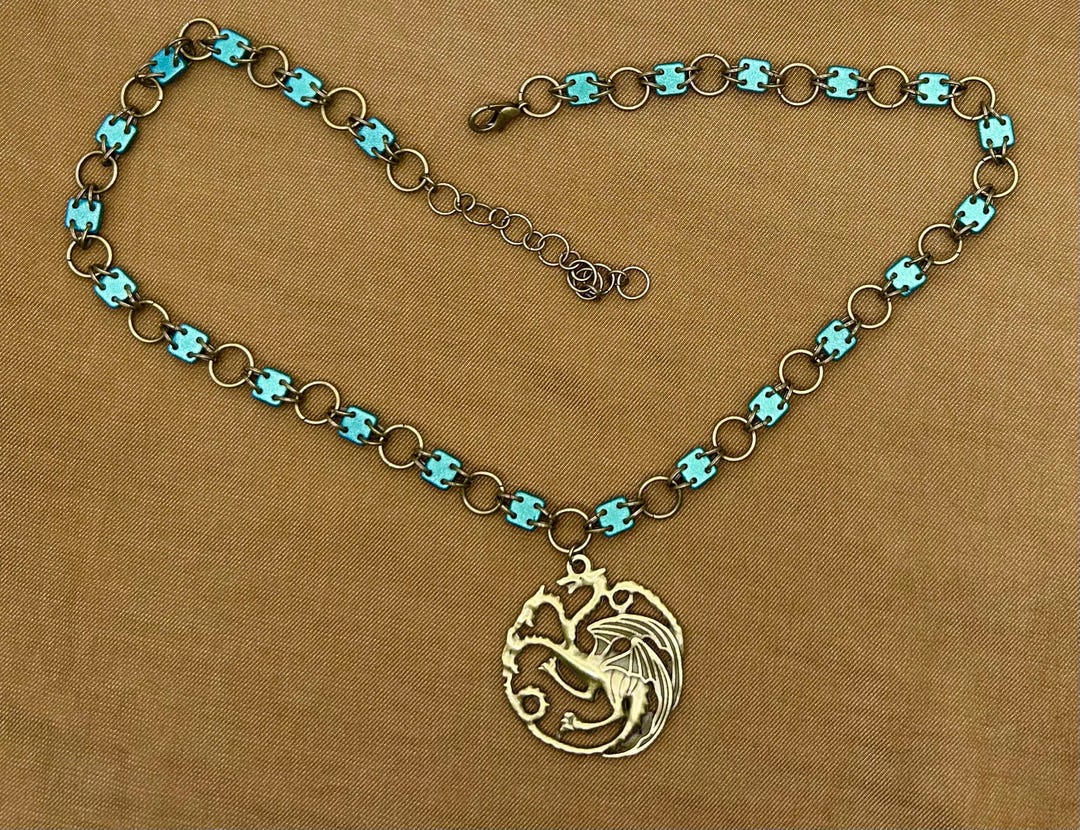 Green Targaryen Dragon Chain Pendant - Etsy