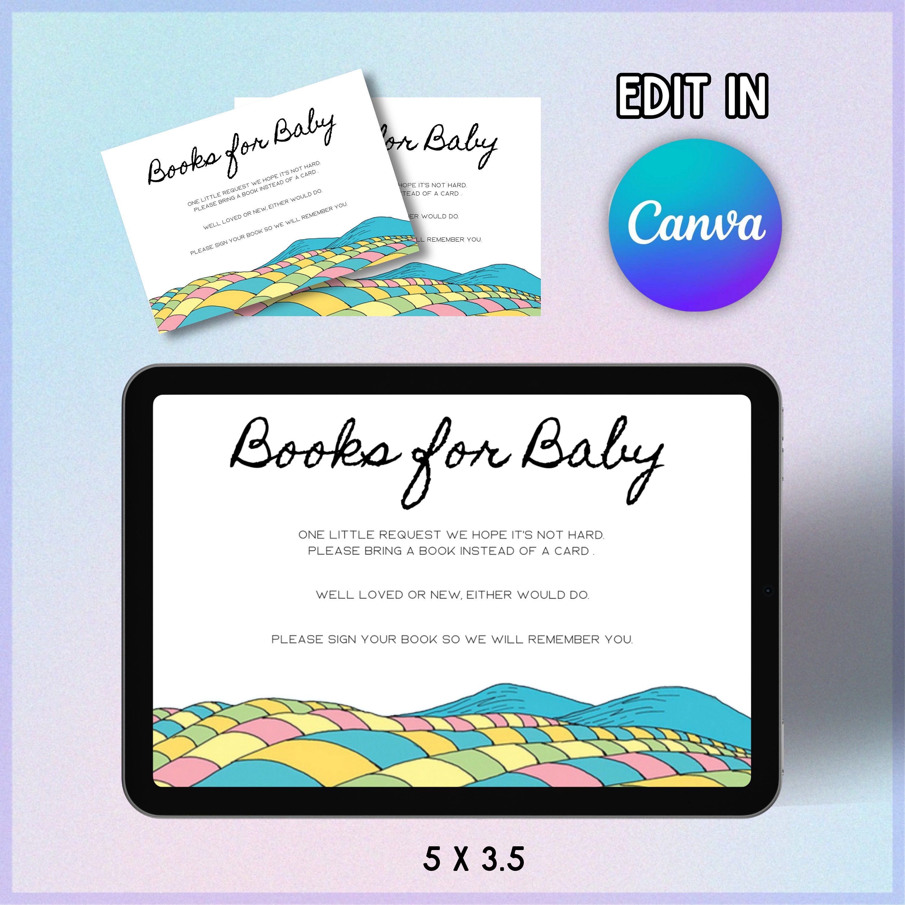 Dr Seuss, Oh Baby the Places You'll Go, Editable Printable Baby Shower Insert Card, Dr Seuss Baby Shower, Baby Shower Books for Baby