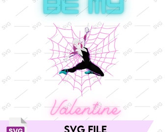 Gwen Stacy, Spider Man, Spider Girl, Spider-verse, Cute, Valentine Design, SVG File