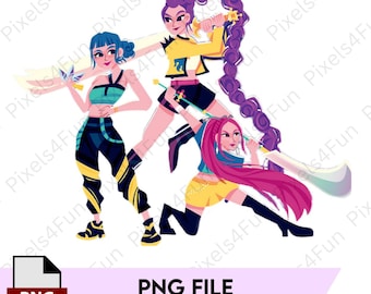KPOP Demon Hunters, Rumi, Mira, Zoey, Girls Birthday, Anime, KPOP, Huntrix, PNG file