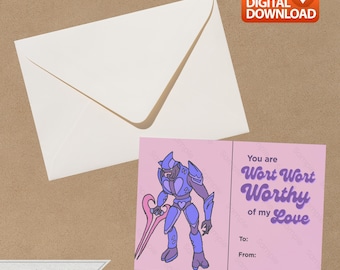 Halo Valentine's Day Card, Men's Valentine's, Husband's Valentine's, Valentine's Day Card for Gamer, Halo 3, Master Chief, Halo Game, Funny