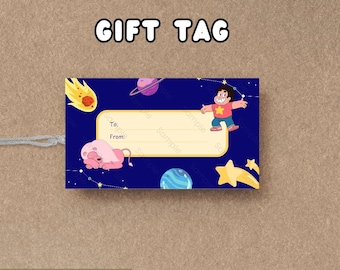 Steven Universe Gift Tag, Editable, Printable, Editable in Canva, Boys and Girls Birthday, Birthday Gift Tag, Instant Digital Download