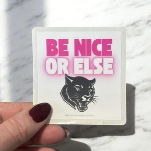 Wees aardig of anders | Weerbestendige laptop bidon glanzende matte sticker | Humor | Sassy Nee, bedankt