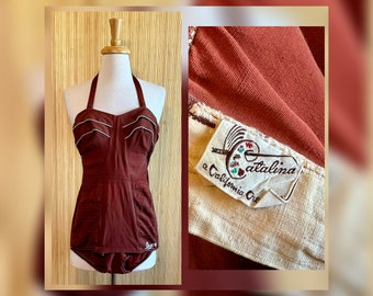 1960’s Catalina California One-Piece Halter Bathing Suit