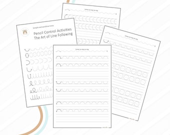 Printable Line Tracing Pages / Preschool Curve Tracing Worksheets / Basic Line Tracing / Pen Control Practice / Handwriting Line Practice