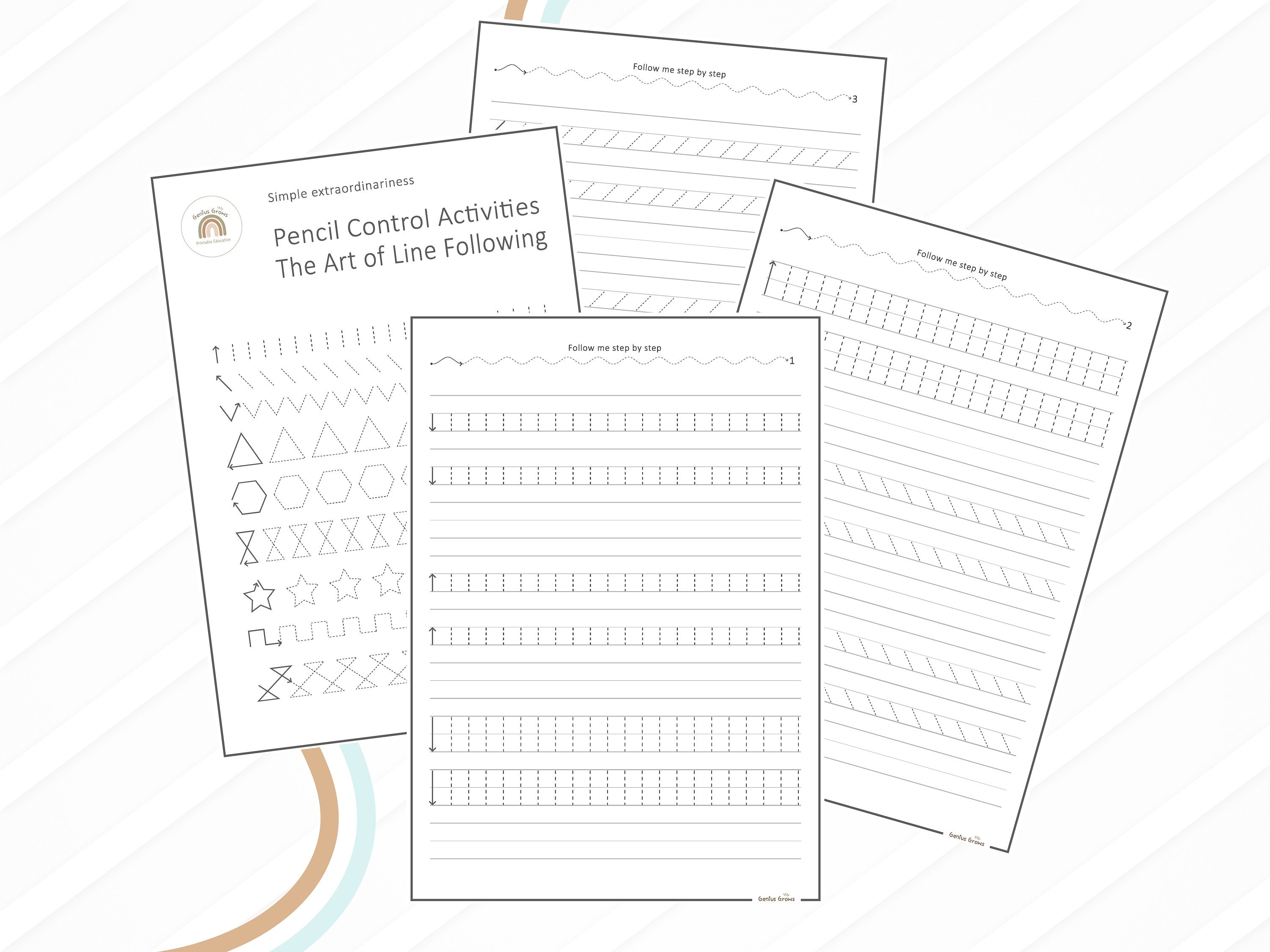 Line Tracing Pages, Preschool Line Tracing Worksheets, Basic Line