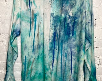 Hand painted upcycled  button down